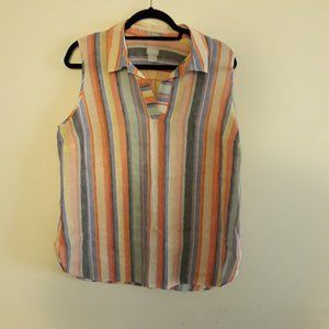 Chico's Woman's Colorful Striped Shirt 2P (12/14P)